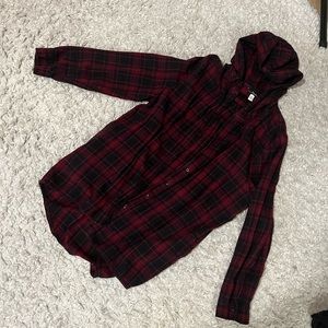 Oversized hooded flannel